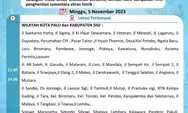 Jadwal Pemadaman Listrik Kota Palu dan Sekitarnya, Minggu 5 November 2023! 