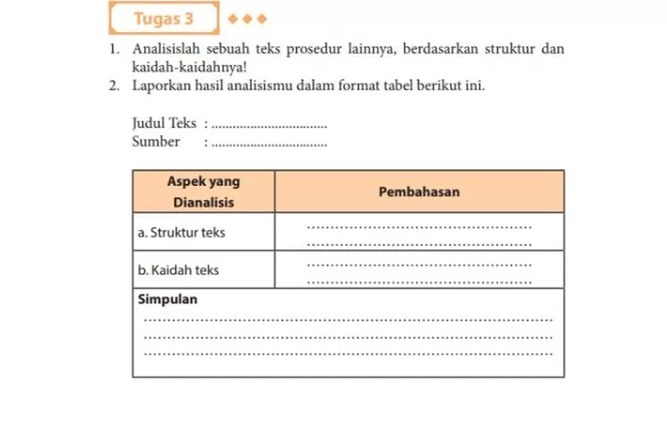 Tangkapan layar buku Bahasa Indonesia K13 kelas 11 bab 1 halaman 34.