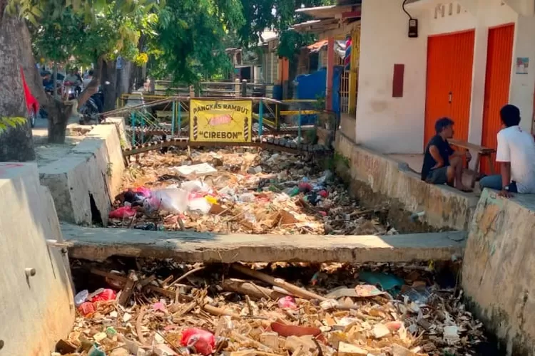 Sudah sepekan sampah styrofoam menumpuk di dibidang kali Krukut Cabang Barat (KCB), Keluran Grogol, Limo, Kota Depok. (ALDY/RADAR DEPOK)