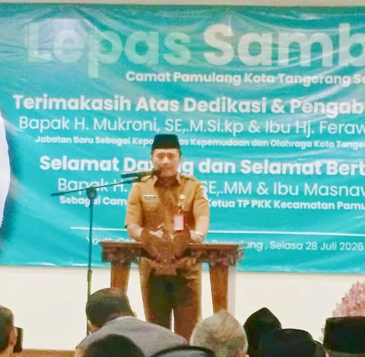 H. Mukroni, SE., M.Si. secara resmi berpamitan setelah mendapat amanah sebagai Kepala Dinas Kepemudaan dan Olahraga (Dispora) Kota Tangerang Selatan