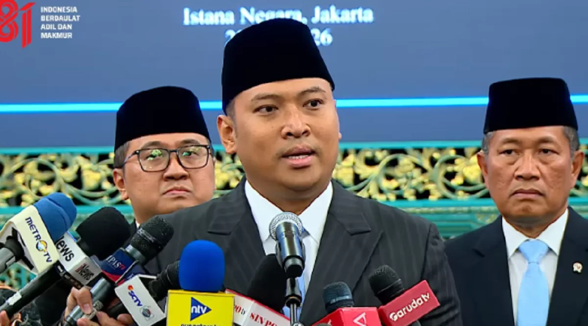 Kepala BGN Sudaryono yang baru usai dilantik oleh Presiden Prabowo di Istana Negara, Jakarta. (Tangkapan layar YouTube/Sekretariat Presiden)
