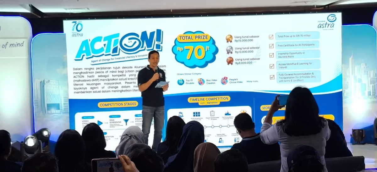 Menyambut usia ke-70 tahun, PT Asuransi Astra Buana (Asuransi Astra) memilih melibatkan generasi muda untuk ikut mencari solusi melalui program ACTION (Agent of Change for Financial Literacy and Inclusion). (Kalimantansatu.com/Dok. Asuransi Astra Buana)