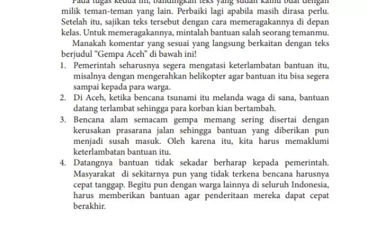 Tangkapan layar buku Bahasa Indonesia K13 kelas 11 bab 2 halaman 61 62.