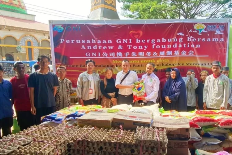 PT.GNI kembali serahkan bantuan untuk kebutuhan sehari-hari di Panti dan pesantren di Kolonodale Morowali Utara (Foto: Ist)