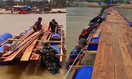 Kini Jembatan Apung Penghubung Desa Sawang di Aceh Utara yang Dibangun TNI Hampir Jadi, Masyarakat Tak Perlu Naik Getek dan Bayar Rp20 Ribu Lagi