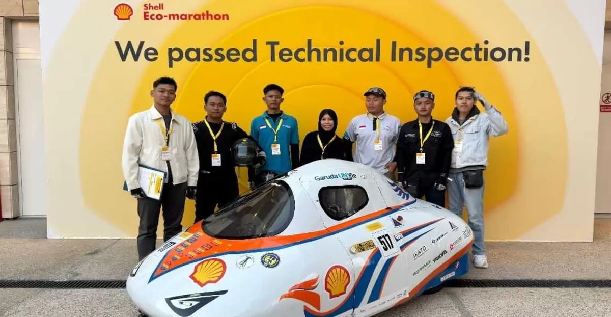 Prestasi gemilang ditorehkan oleh Garuda UNY Eco Team dengan meraih peringkat pertama kategori Urban Concept - Internal Combustion Engine (ICE) pada ajang Shell Eco-marathon Asia-Pacific and Middle East 2026 yang diselenggarakan 21-25 Januari 2026 di Lusail International Circuit, Qatar. (Kalimantansatu.com/Dok. UNY)