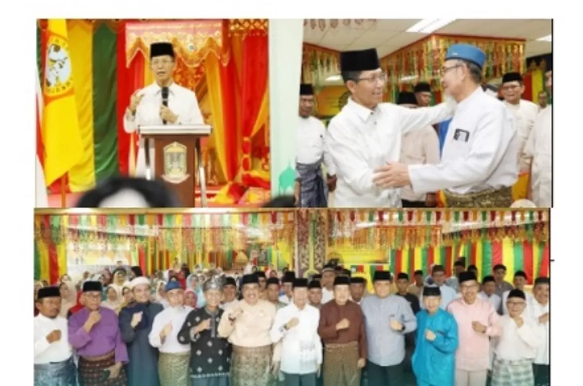 Walikota Batam, Amsakar Achmad saat menghadiri halalbihalal PWRI Kota Batam.(Foto:Diskominfo Batam)