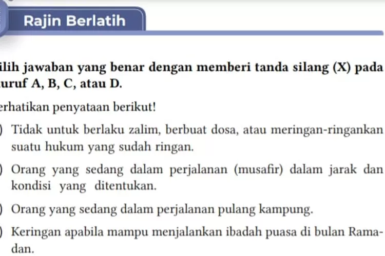 Kunci Jawaban Pilihan Ganda PAI Kelas 7 SMP Kurikulum Merdeka Halaman ...