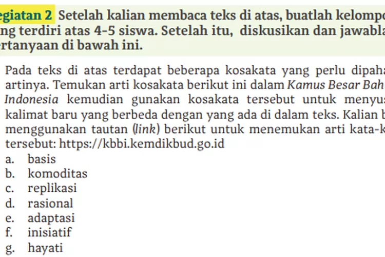 Kunci Jawaban Bahasa Indonesia Kurikulum Merdeka Kelas 11 Halaman 6