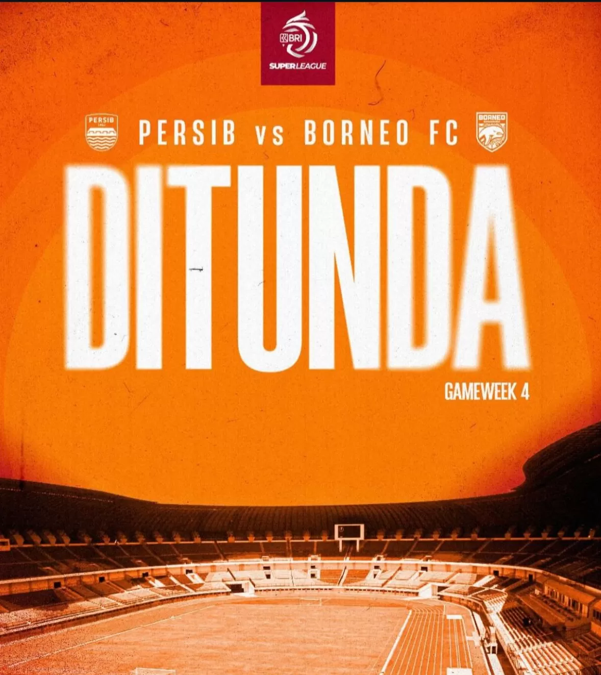 Laga Persib versus Borneo FC ditunda.