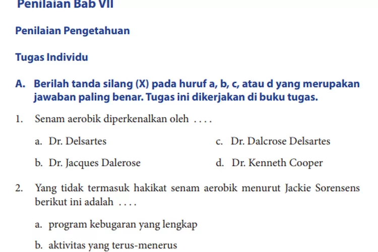 Kunci Jawaban PJOK K13 Kelas 9 Bab 7 Halaman 174 175: Penilaian Bab 7 ...