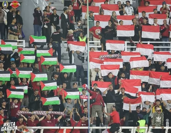 Suporter Indonesia dan Palestina. (Foto: Dok. PSSI)