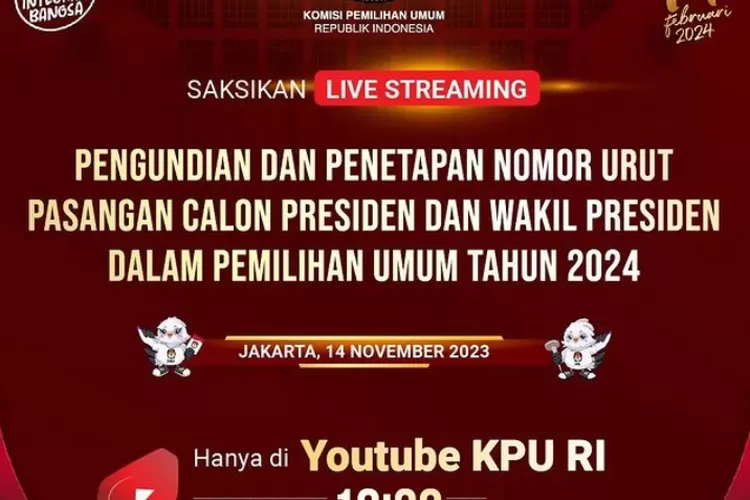 Malam Ini! KPU Gelar Pengundian Dan Penetapan Nomor Urut Pasangan Calon ...