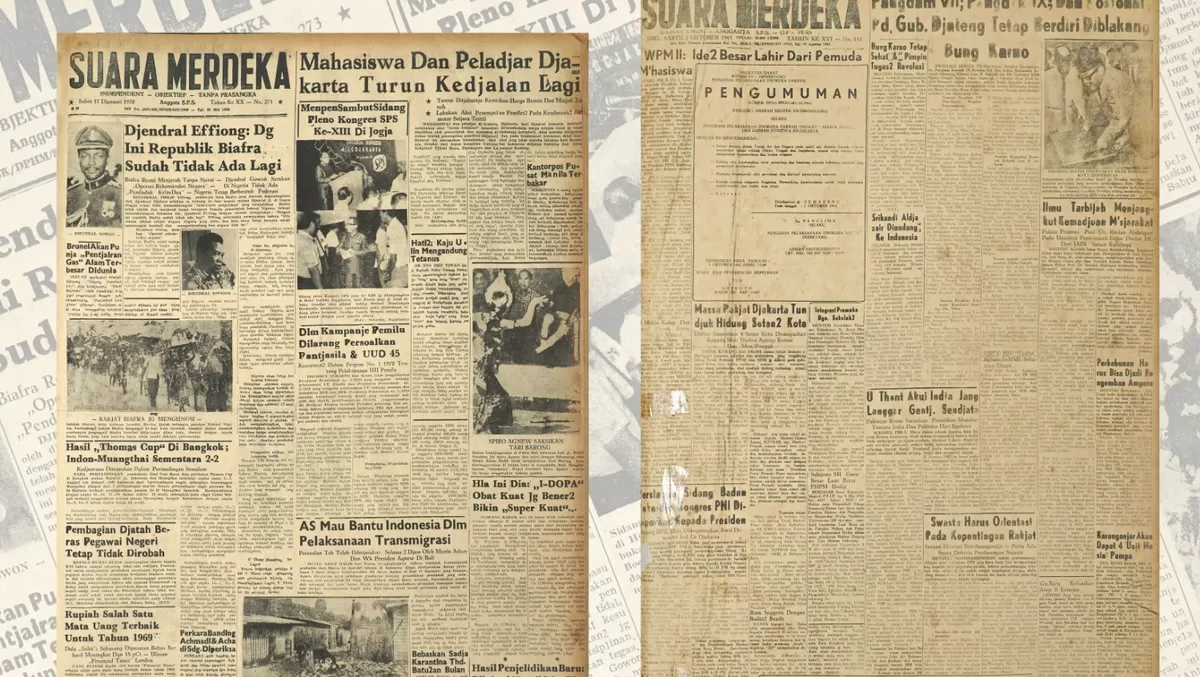 Koran Perdana Suara Merdeka 1950 Dipamerkan di Mal Ciputra Semarang