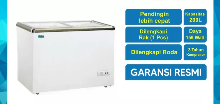 RSA XS200 Chest Freezer XS 200 sliding flat glass freezer