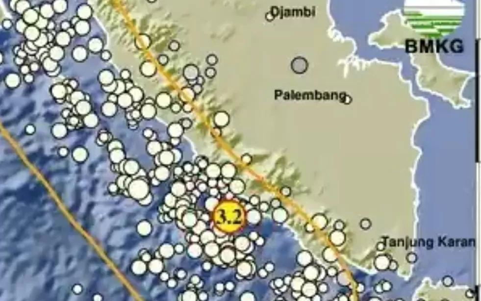 Gempa guncang wilayah  Bengkulu, Minggu (28/05/23) pagi.  (BMKG)
