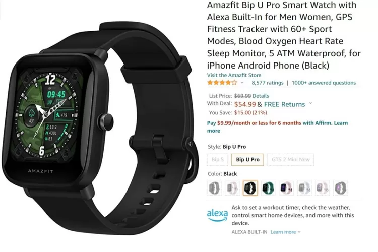 Jam Tangan Pintar Amazfit BIP U Pro Kini Dijual Dengan Harga Lebih