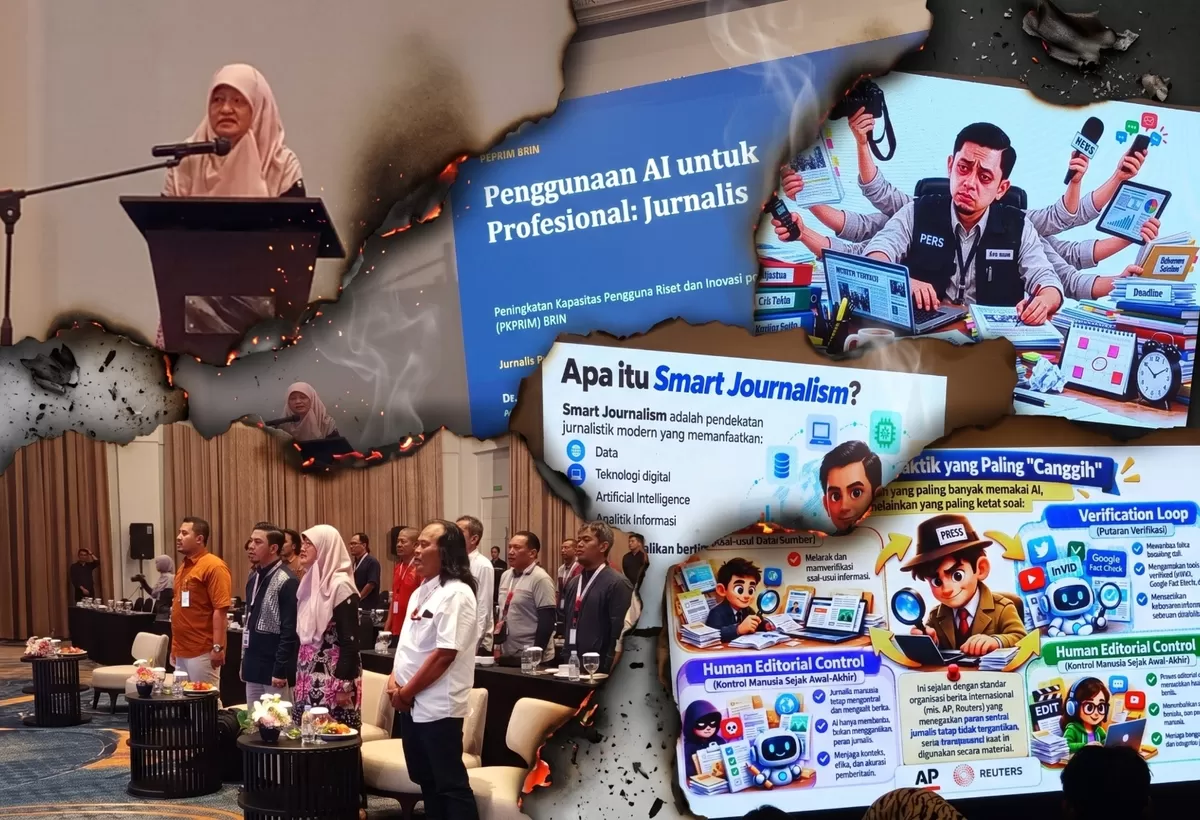 Foto menggunakan kolase gambar AI