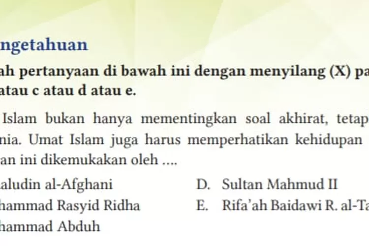 Kunci Jawaban Pilihan Ganda PAI Kelas 11 SMA Kurikulum Merdeka Halaman ...