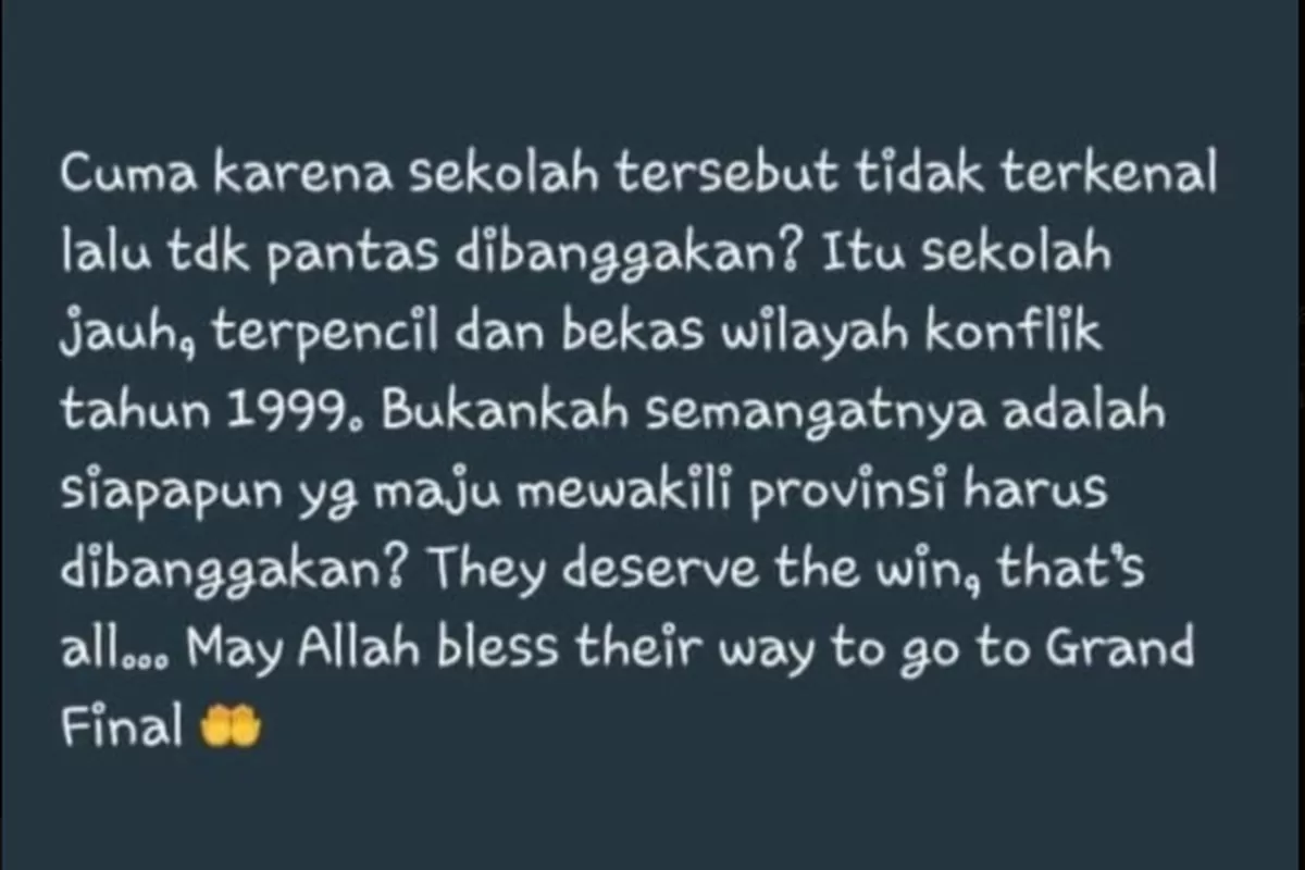 Status WhatsApp Indri Wahyuni (X @tuaditebet)
