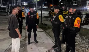 Jaga Kondusivitas Kota Kendari Sepanjang Malam, Ditsamapta Polda Sultra Patroli Rutin