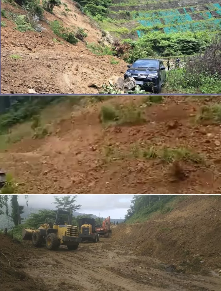 Longsor di KM 8 Kebun Kopi pada Kamis siang.