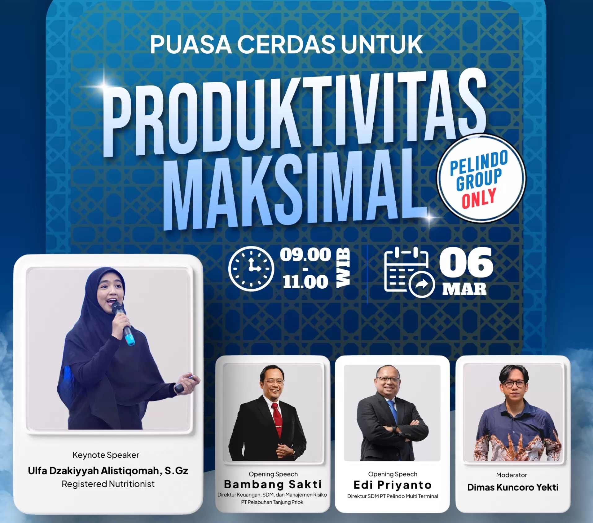 Pelindo Multi Terminal mengikuti sesi kesehatan Ramadan bertema puasa cerdas untuk menjaga energi dan produktivitas kerja selama berpuasa. (pelindomultiterminal.co.id)