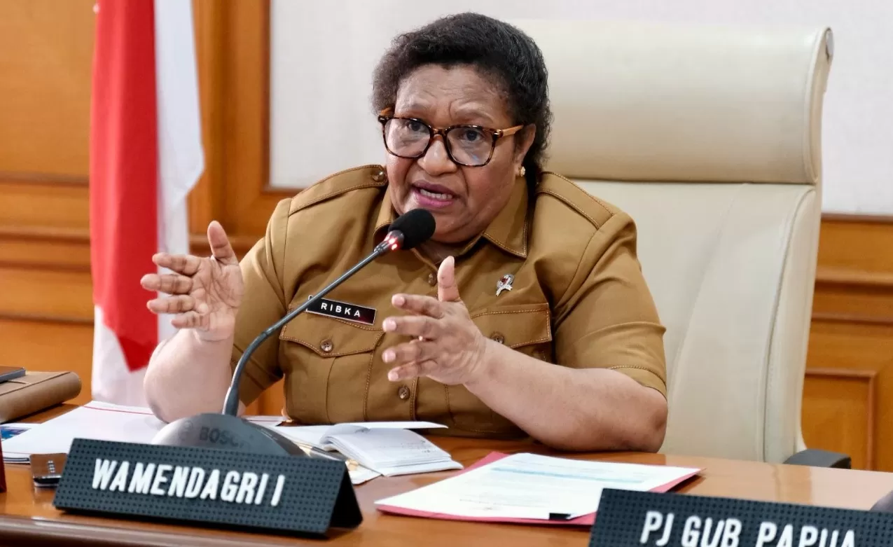 Wakil Menteri Dalam Negeri, Ribka Haluk, bicara soal pengesahan Anggota DPR Papua Terpilih Jalur Pengangkatan. (HUMAS WAMENDAGRI)