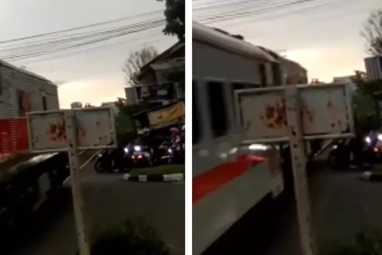 Viral Pesepeda Motor Niat Terobos Perlintasan Kereta Api Di Kota ...