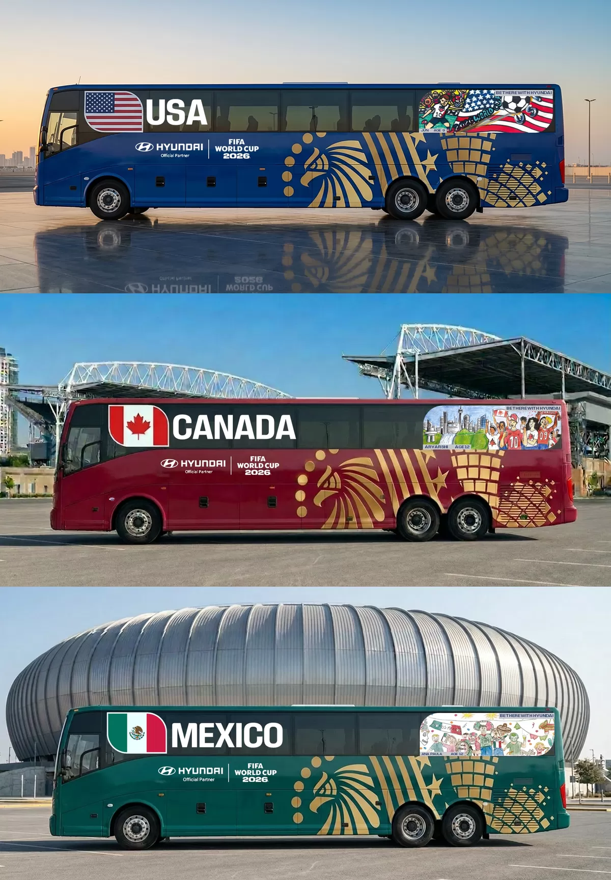 Tim Bus Hyundai Sulap Bus Tim Nasional Piala Dunia 2026 Jadi Galeri Karya Anak ...