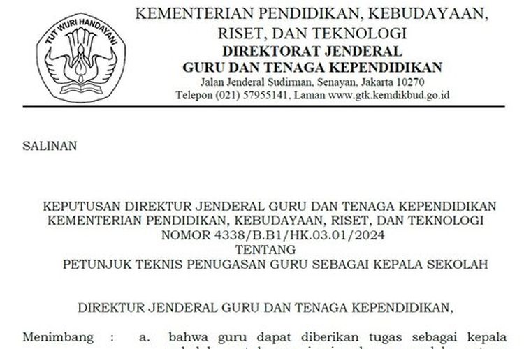 Petunjuk Teknis Penugasan Guru Sebagai Kepala Sekolah: Panduan Lengkap ...