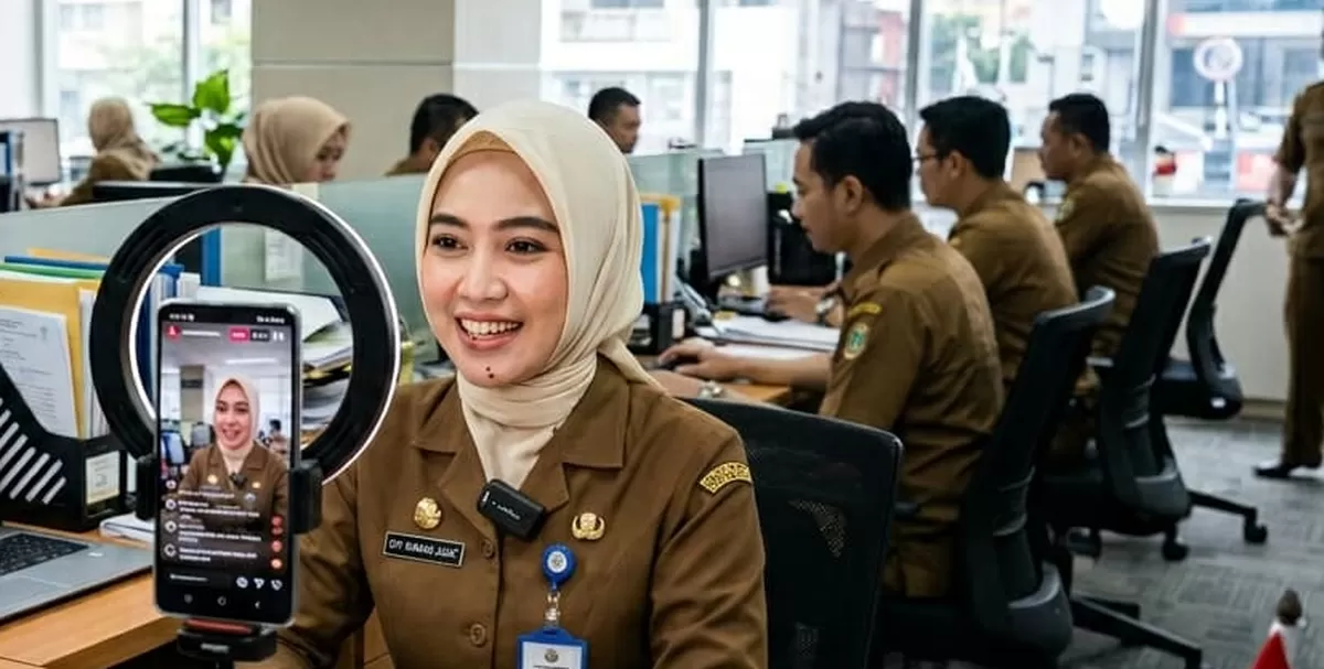 Ilustrasi. Larangan ASN Live di Medsos saat jam kerja. (AI Gemini) 