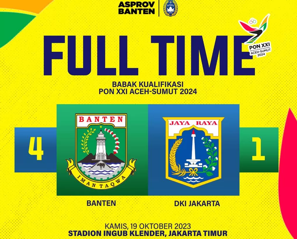 Hasil akhir pertandingan Banten VS DKI Jakarta. (Foto: Dok. Asprov PSSI Banten)