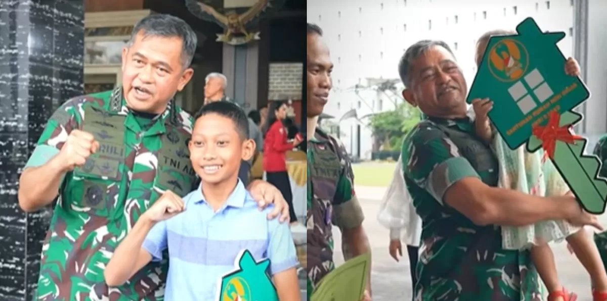 Kasad Jenderal TNI Maruli Simanjuntak saat menyerahkan bantuan rumah non dinas tahap II kepada 106 ahli waris prajurit gugur di Markas Besar Angkatan Darat, Jakarta, Rabu, 4 Maret 2026. (Kalimantansatu.com/Dok. TNI AD)