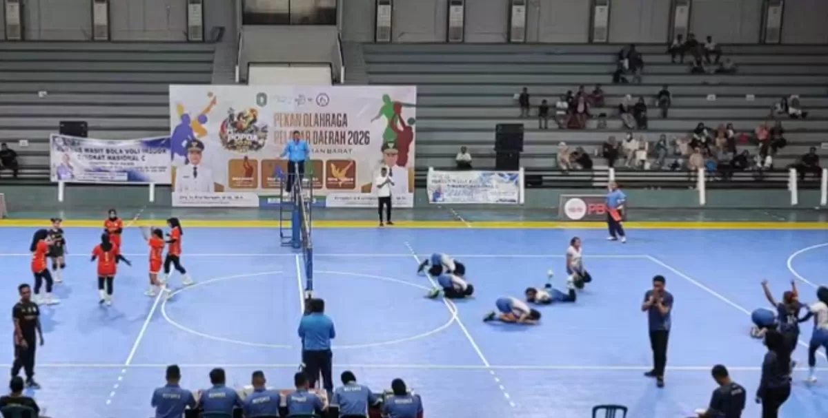 Perebutan juara ketiga bola voli Popda Kalbar 2026 ( YouTube Borneo Sport )