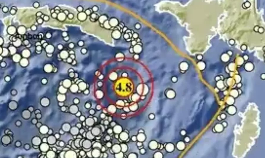 Gempa guncang Wilayah Maluku Tenggara, Sabtu (27/05/23).  (BMKG)
