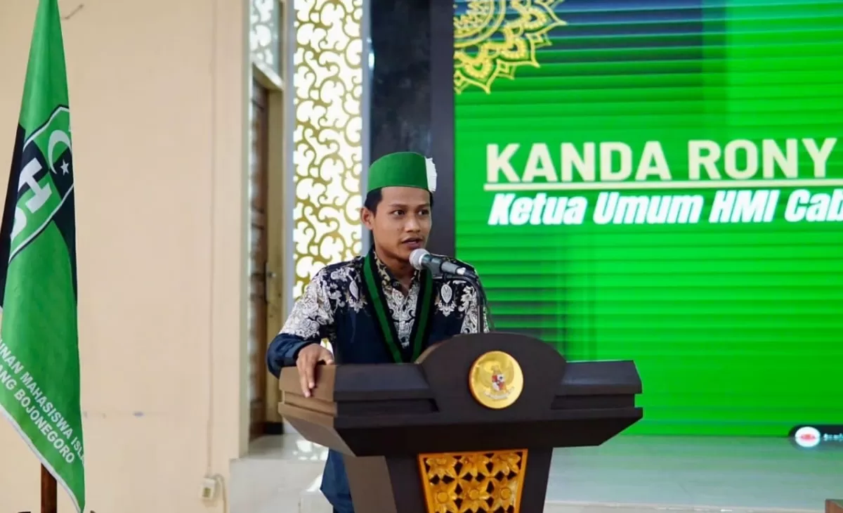Ketua Umum HMI cabang Bojonegoro, Rony Sugiarto.