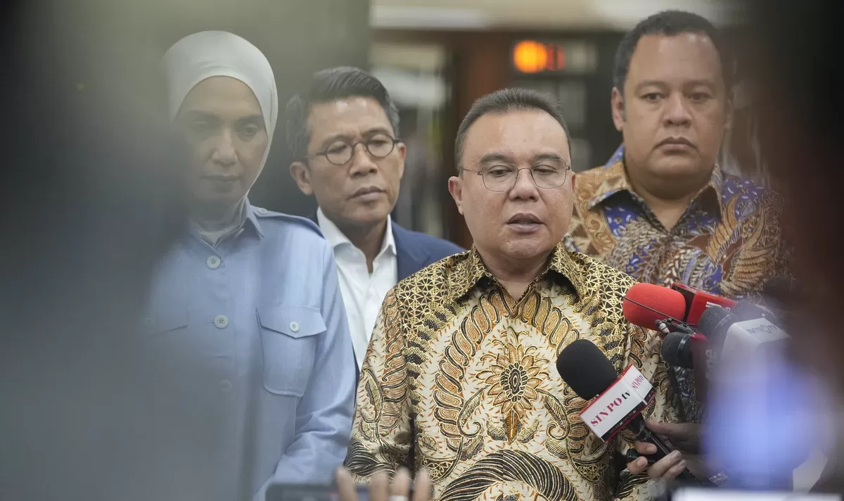 Sufmi Dasco Achmad diwawancarai awak media di Kompleks Parlemen, Jakarta, Selasa, 2 Juni 2026. (Kalimantansatu.com/Dok. Istimewa)