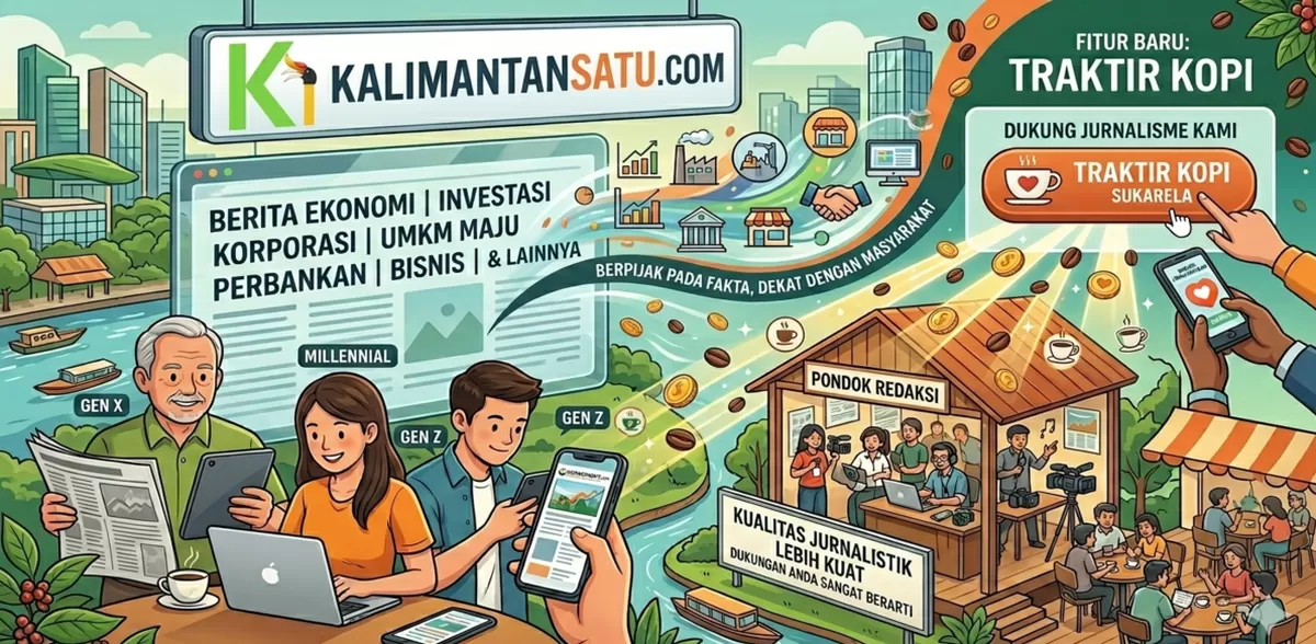 Kini Kamu Bisa Dukung Kalimantansatu.com Lewat Traktir Kopi, Fitur Sederhana yang Bikin Semakin Dekat Dengan Pembaca Lintas Generasi (Kalimantansatu.com via Gemini AI )