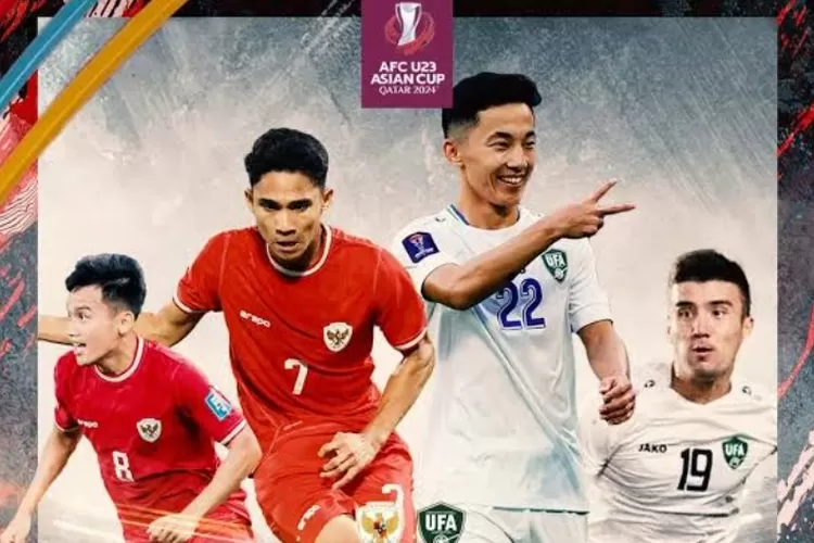 Timnas Indonesia U-23 tersudutkan dalam pertandingan semifinal kontra Uzbekistan, menghadapi serangan bertubi-tubi pemain lawan di babak pertama Piala Asia U-23 2024. (Google - Bola.com)