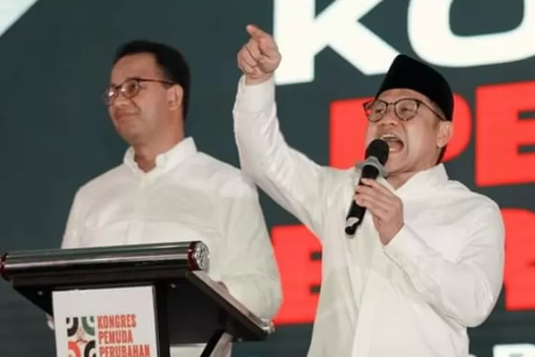 Anies Baswedan dan Muhaimin Iskandar (Cak Imin) saat menghadiri Kongres Pemuda Perubahan (Instagram/@cakiminnow)