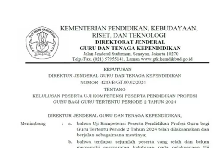 Pengumuman Kelulusan Peserta UKPPPG Periode 2 PPG Guru Tertentu ...