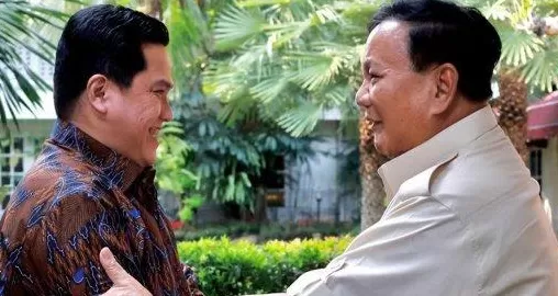 Erick Thohir dan Prabowo Subianto. Foto: Tribunnews.com