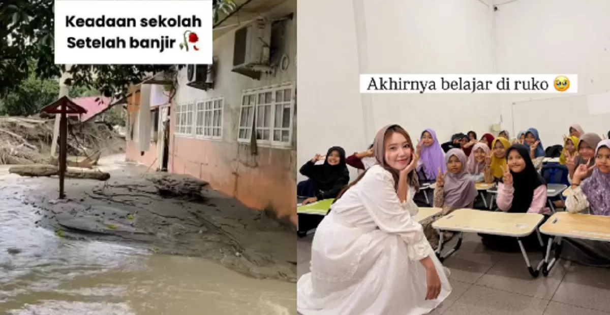 Mengintip penuturan influencer Vilmei terkait sekolah darurat hingga hunian sementara di Aceh usai terdampak bencana banjir bandang. (Instagram.com/@vilmei)