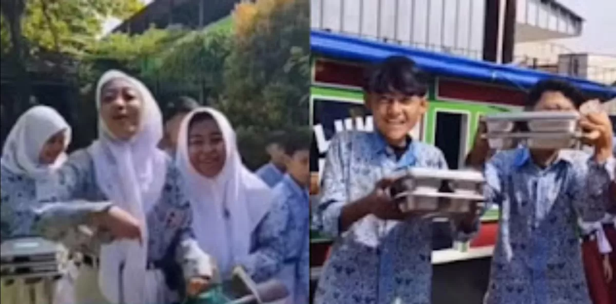 Menyoroti aksi siswa SMP di Dayeuhkolot, Bandung saat mengembalikan paket MBG yang diduga kedaluwarsa.  (Instagram.com/@maju.idn)