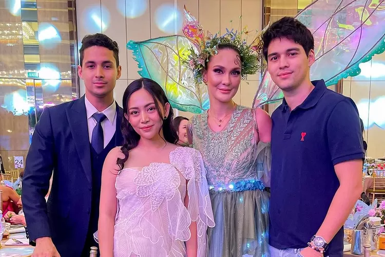 Maxime Bouttier dan Luna Maya bersama selebgram Rachel Vennya dan pasangan (Sumber: Instagram)