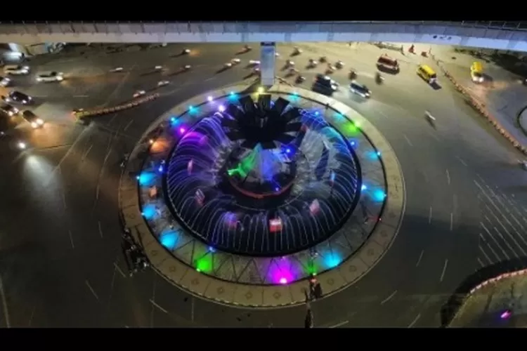 Bunderan Air Mancur Palembang destinasi ikonik Palembang (tangkapan layar instagram @pariwisatapalembang)