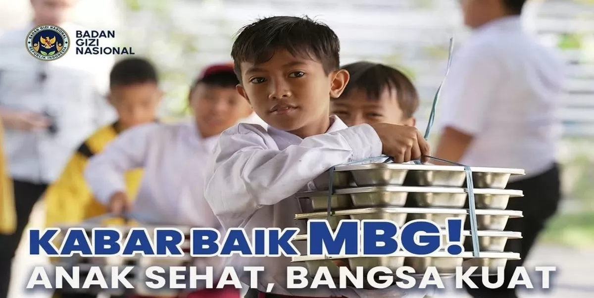 Ilustrasi siswa SD menenteng ompreng Makan Bergizi Gratis (MBG). (Kalimantansatu.com/Dok. BGN)