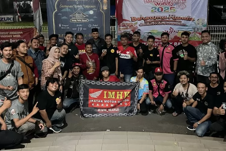 Ikatan Motor Honda Karawang (IMHK) menggelar acara bukber sekaligus bakti sosial bersama anak anak yatim piatu.