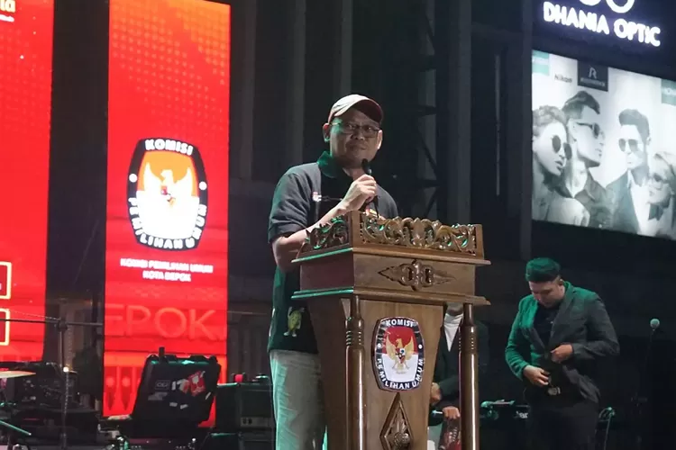 Wakil Walikota Depok Imam Budi Hartono menghadiri peluncuran jingle dan maskot Pilkada Depok, Sabtu (8/6). (PEMKOT DEPOK)